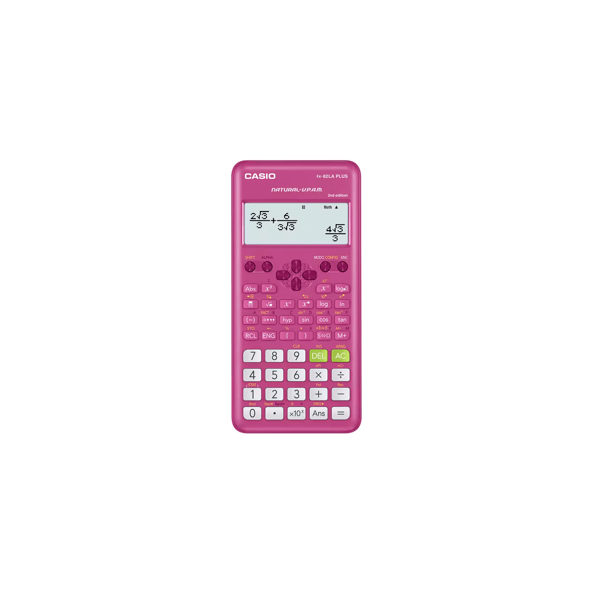 Calculadora Científica Casio 12 Dígitos 252 Funciones Rosa Fx-82Laplus2