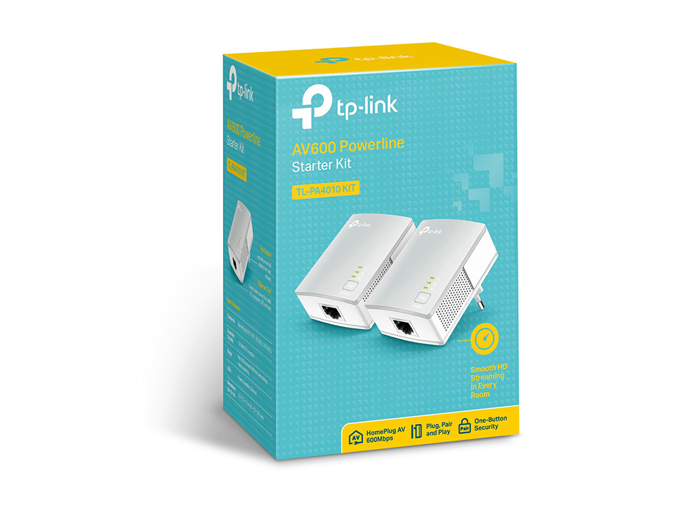 Adaptador Powerline Tp-Link Tl-Pa4010Kit 500Mbit/S Color Blanco