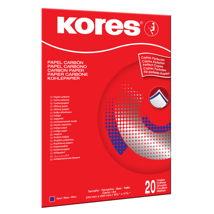 Papel Carbon Kores Kopynet A4 Azul P/Lapiz C/100