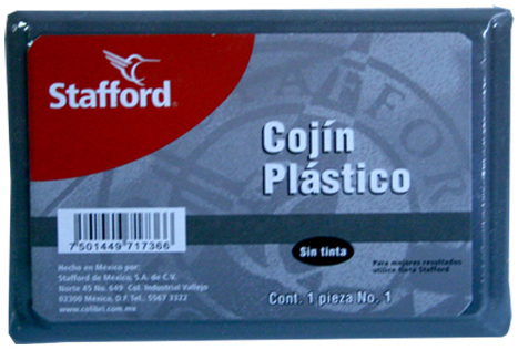 Cojin P/Sellos Stafford #1 Plastico S/Tinta 11X7 Cms