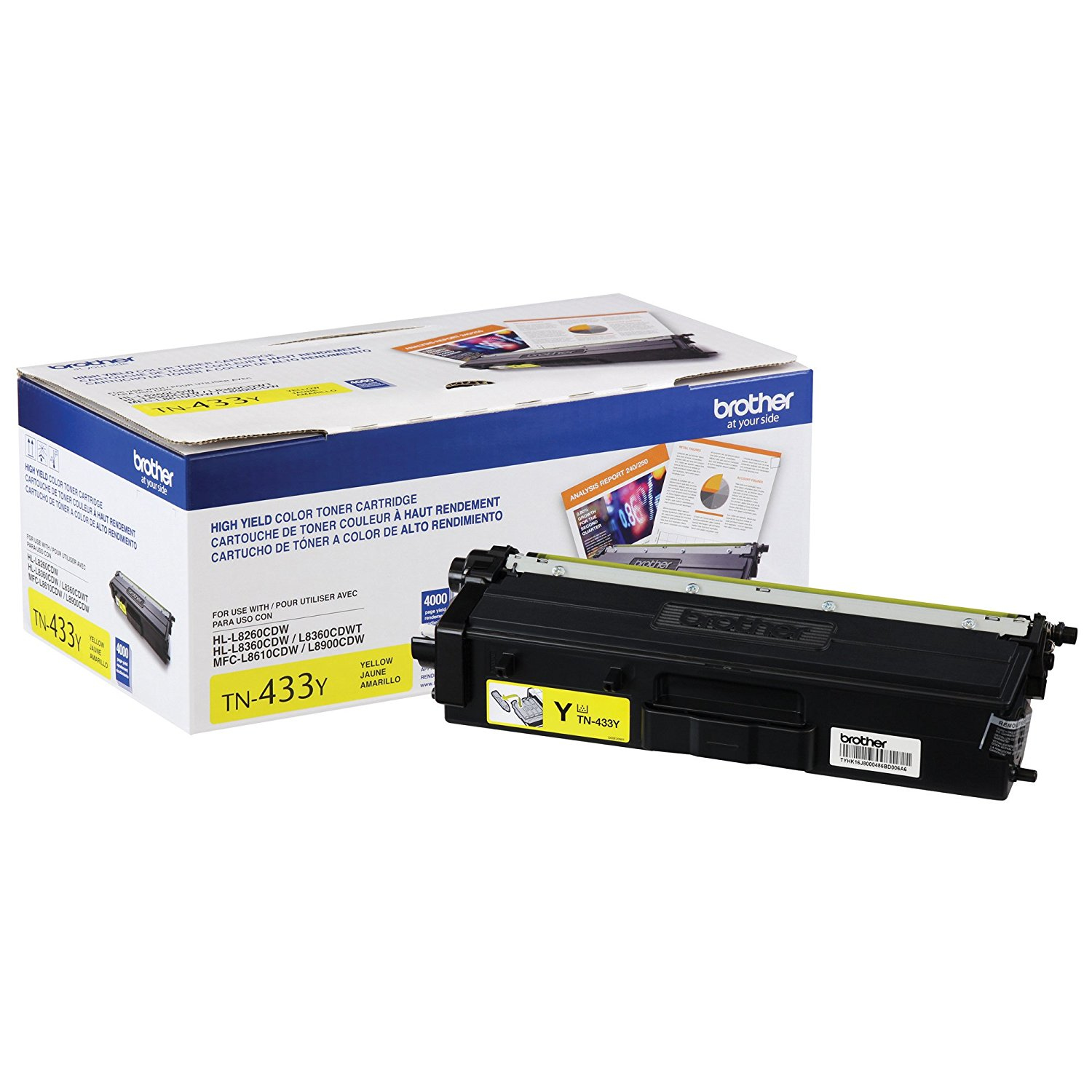 Toner Brother Tn433Y Amarillo 4000 Pags P/Mfcl8900