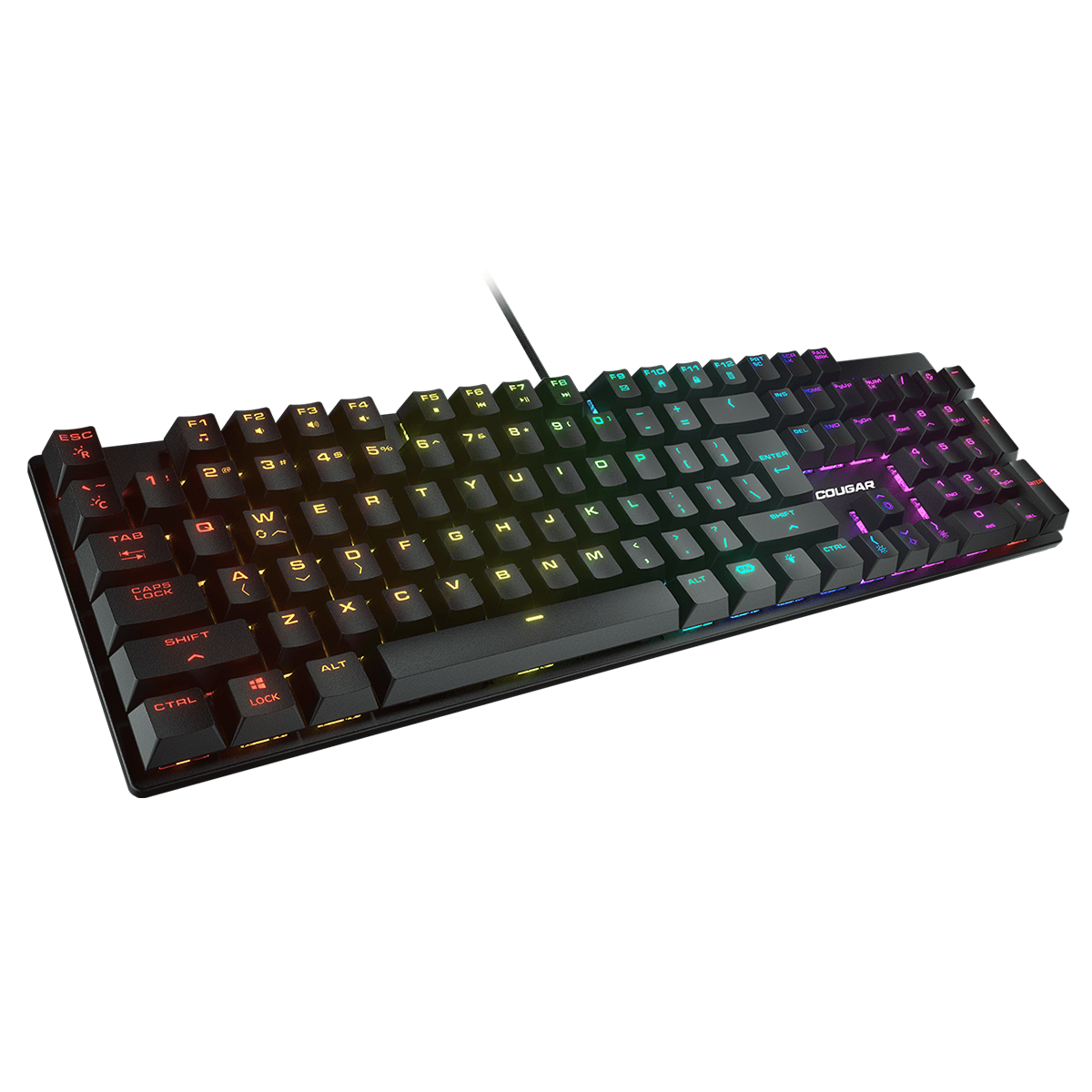 Kit Gamer Cougar Teclado Mecanico Switches Red Y Mouse Combat Optico 8000 Dpi alámbricos Rgb Negro