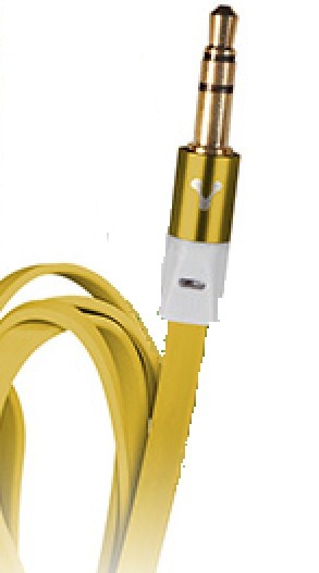 Cable De Audio Vorago Cab-108 3.5 Mm Metalico Amarillo Blister