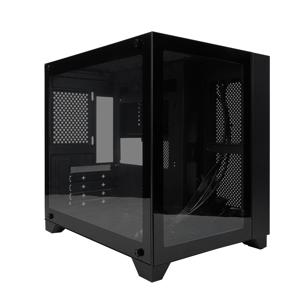 Gabinete Gamer Game Factor Csg570 M-Atx Fishtank Doble Ventana Cristal Templado Usb 3.0 S/Fte Negro