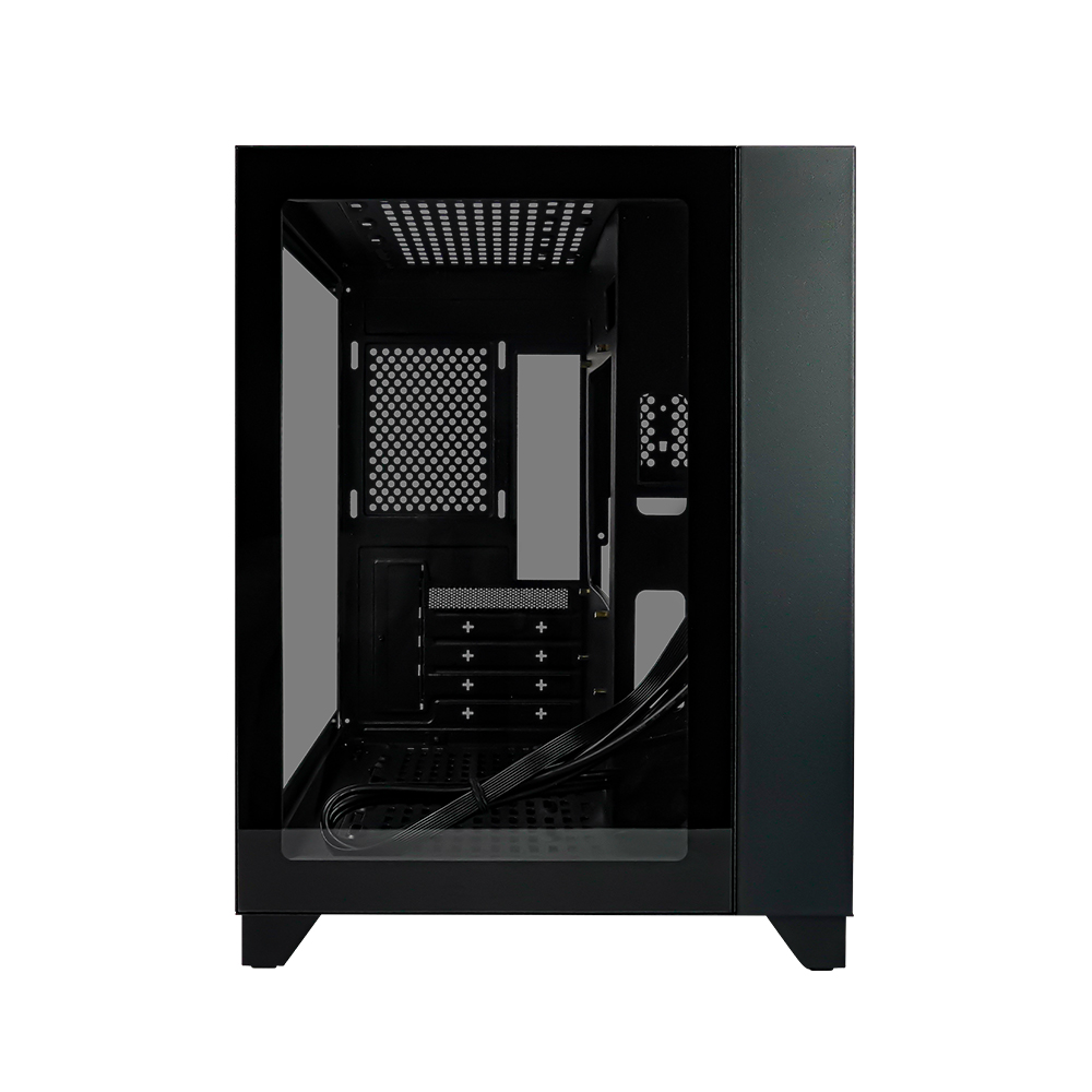 Gabinete Gamer Game Factor Csg570 M-Atx Fishtank Doble Ventana Cristal Templado Usb 3.0 S/Fte Negro