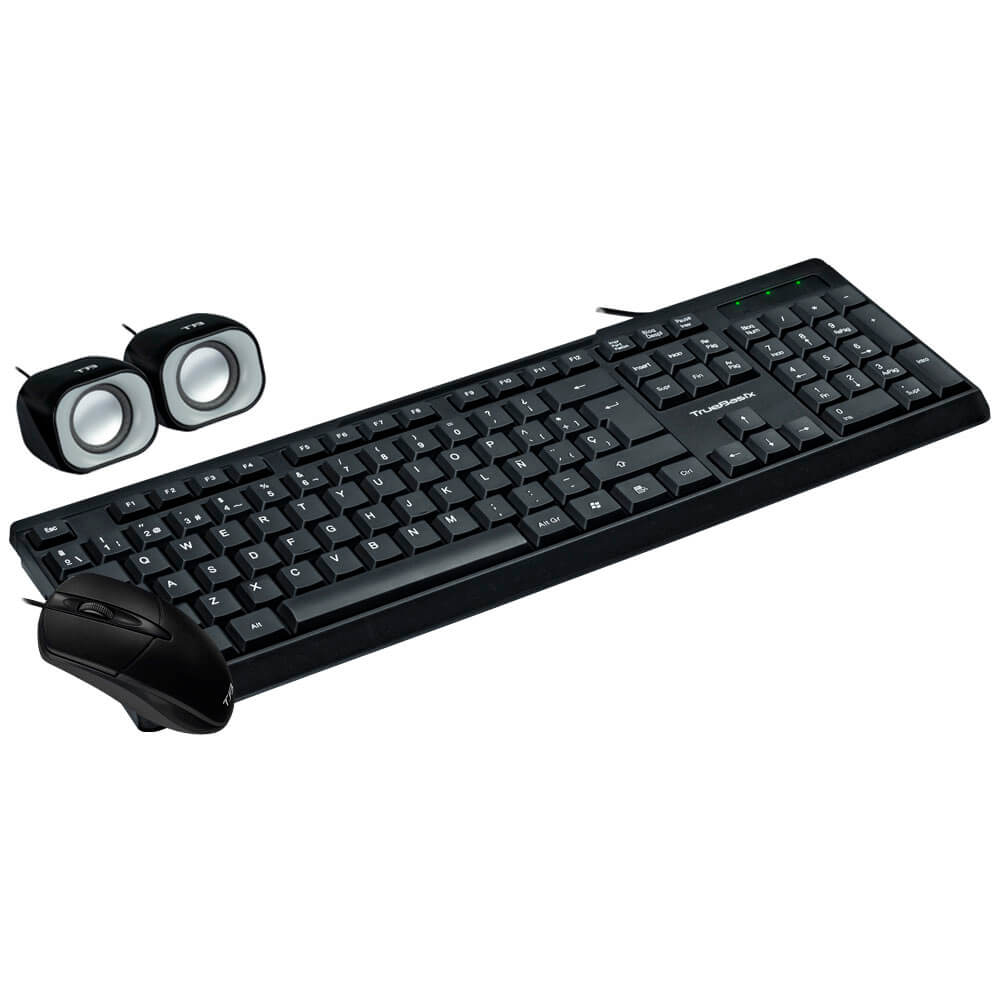 Kit Teclado / Mouse Alambrico / Bocinas 2.0 Usb Negro Acteck Tb-924856