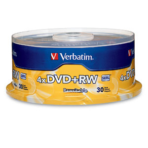 Paquete 30 Discos Verbatim Dvdrw 4.7Gb 4X Spindle Vb94834