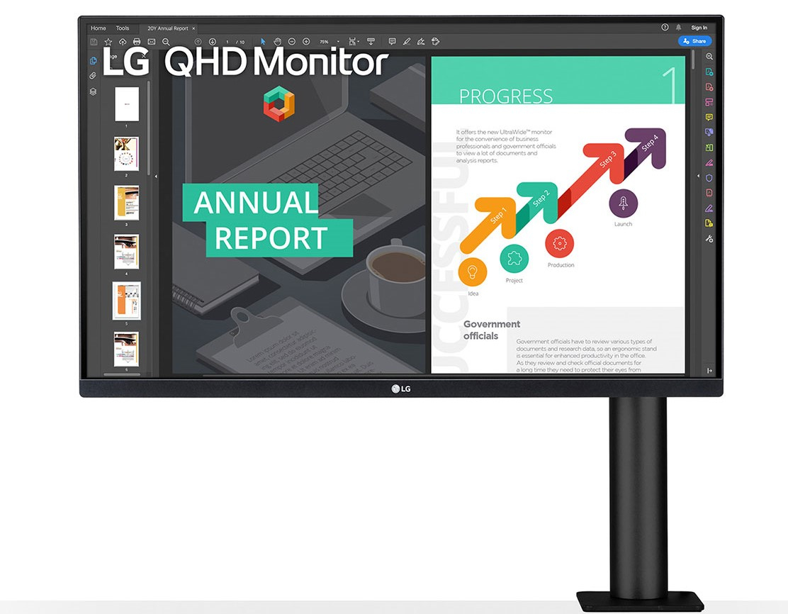 Monitor Lg 27Qn880-B Led 27" Ips Qhd 2560X1440 Ergo Hdmi Usb-C 60Hz