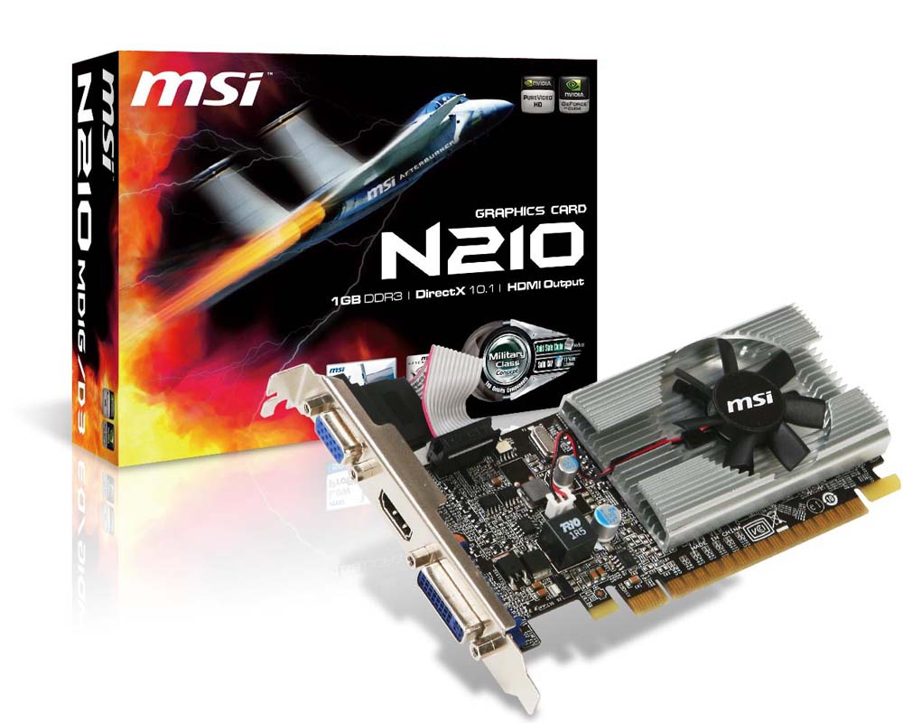 Tarjeta De Video Msi Nvidia Geforce Gt M210 1Gb Ddr3 N210-Md1G/D3