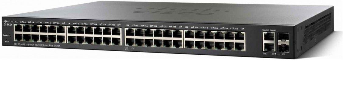 Switch Cisco Sf220-48P-K9-Na 48 Puertos Ethernet Poe 10/100
