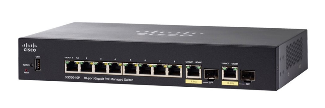 Switch Cisco Sg350-10P-K9-Na 10-Port Gigabit Poe Managed 62W