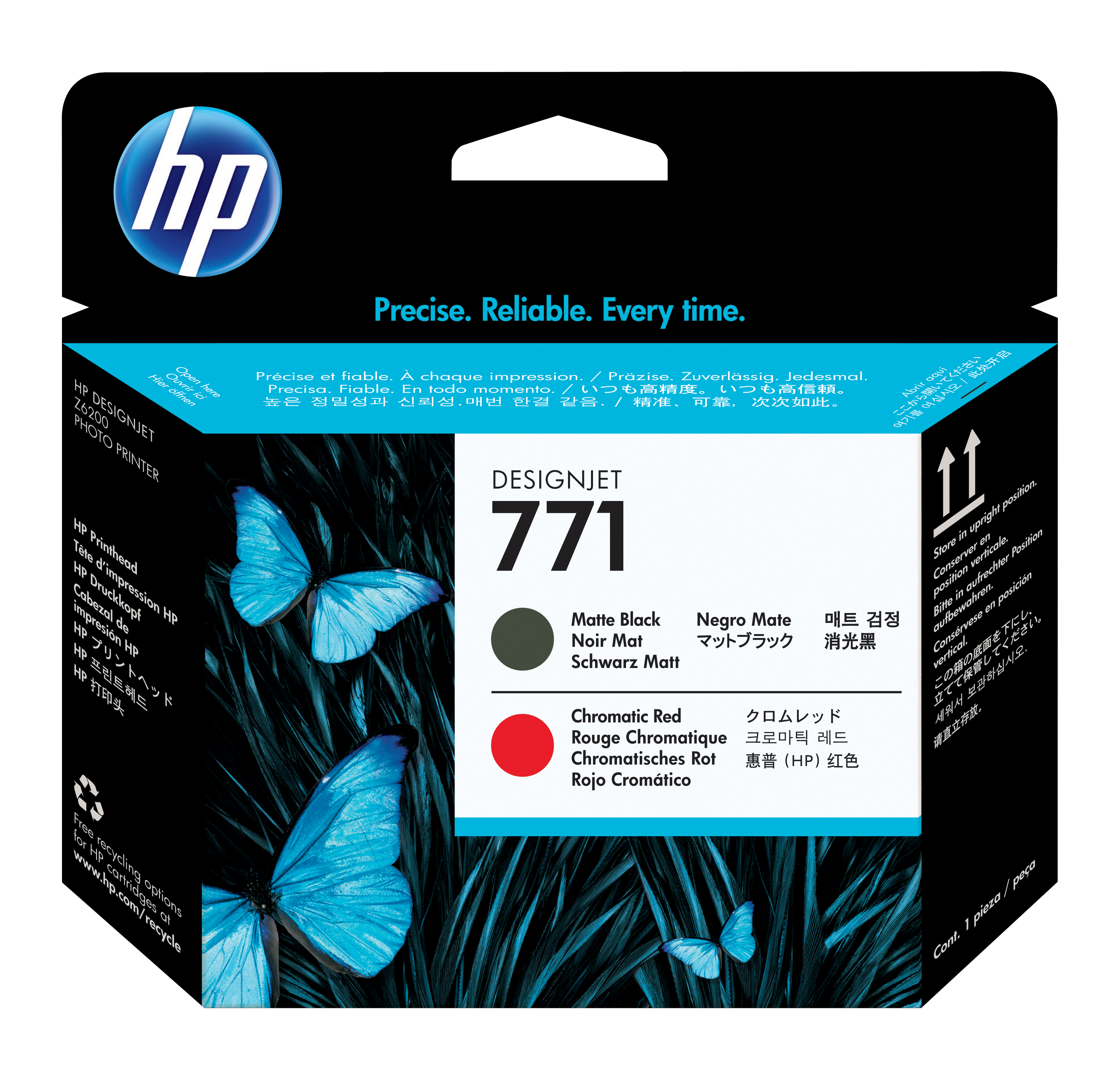 Cabezal De Impresion Designjet Hp 771 Negro Mate Rojo Cromatico Ce017A