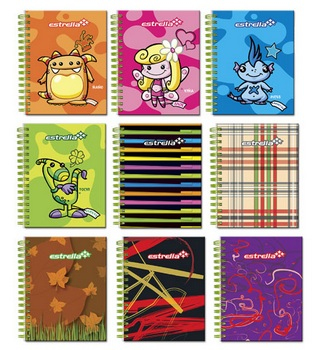 Libreta Estrella 1/8 Espiral Doble Wire-O Pasta Suave 100Hjs