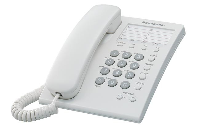 Telefono Analogico Panasonic Escr/Pared Blanco P/10 Num Kx-Ts550Mew