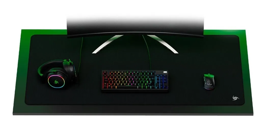 Mouse Pad Gamer Vsg Armagedon Xxl 120Cm*60Xm Negro Con Verde Vg-Mp396
