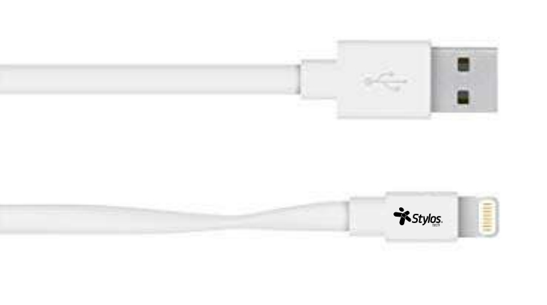 Cable Lightning Stylos Stacbi1W Color Blanco Plastico Cable Lightning
