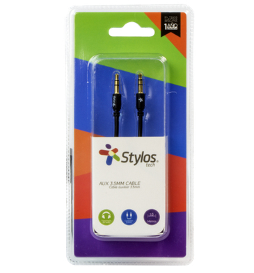 Cable Auxiliar Stylos 3.5Mm 1 Mt Negro (Stacb352405018)