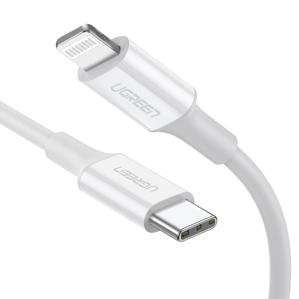Cable Ugreen Usb-C A Lightning 2M White Cubierta Plastico