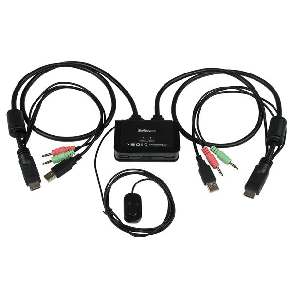 Switch Kvm 2 Ptos  Hdmi Usb Audio Con Cables  Startech Sv211Hdua
