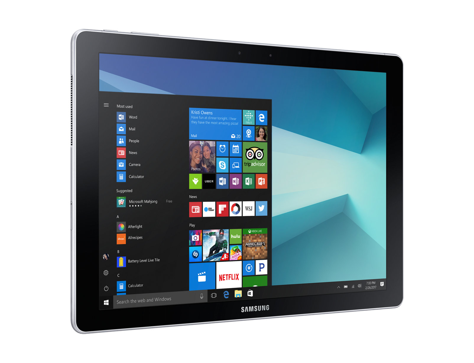 Tablet Samsung Sm-W720Nzkbmxo 12", Core I5-7200, 4Gb, 128Gb Win10 Home