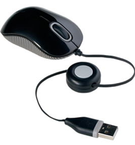 Targus Mini Mouse Optico De Viaje  Retractil Usb Negro Amu75Us
