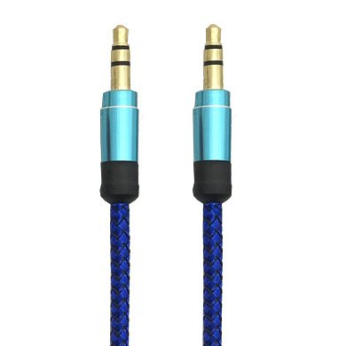 Cable Stereo Brobotix 1Mts 1 M M/M Azul Nylon Auxiliar 180389-1