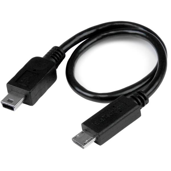 Cable Adaptador Startech.Com Usb Otg Micro Usb -Mini Usb 20Cm