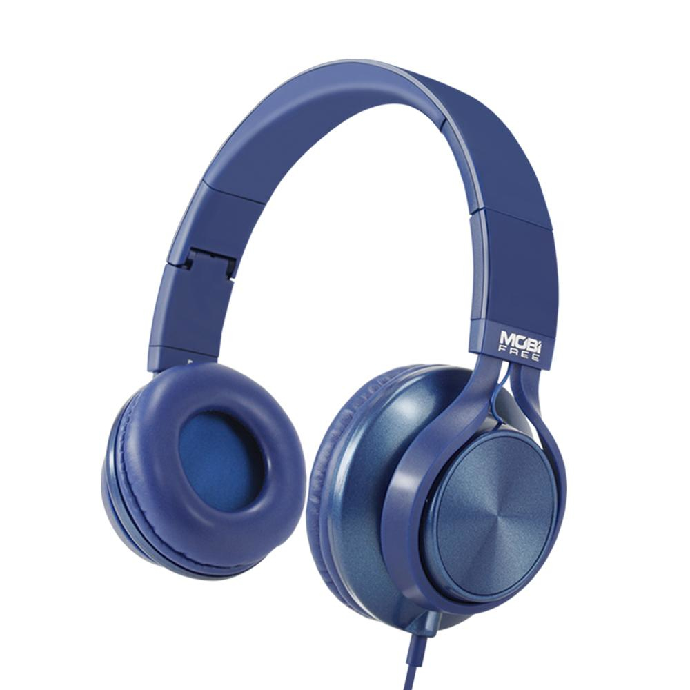 Audifonos Acteck On-Ear Con Microfono Metalicos Azul Mb-02013
