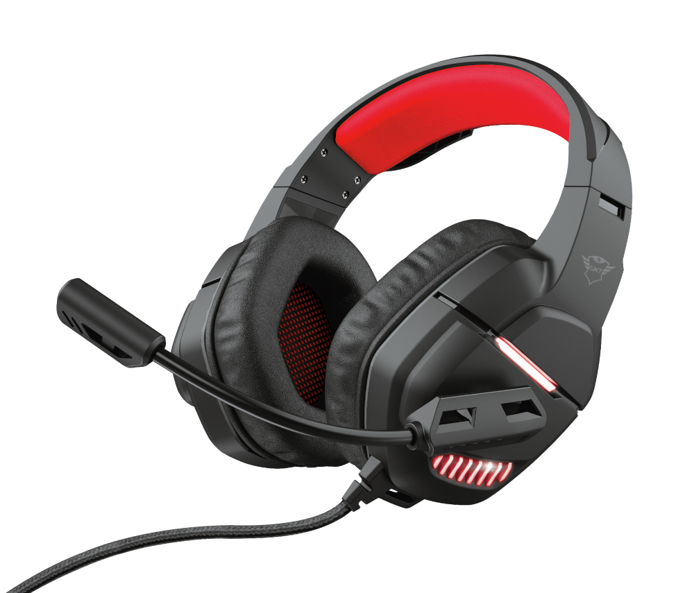 Diadema Gamer Trust Gxt 448 Nixxo 2.3M 3.5Mm Ysb Negro/Rojo