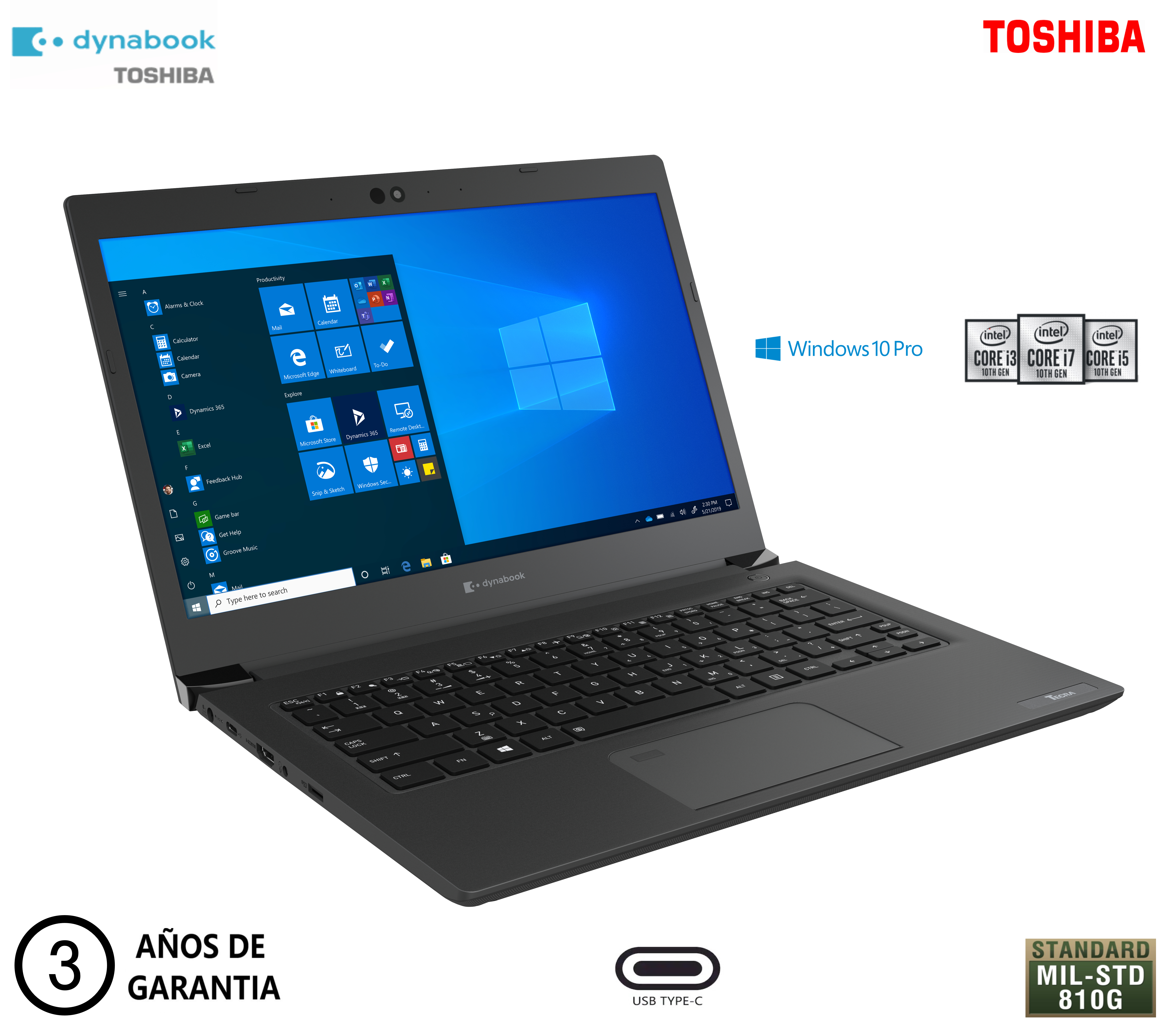 Laptop Toshiba A30-G 13.3" Ci5-10210U 16Gb 512Gb W10Pro Psz20U-0P900N