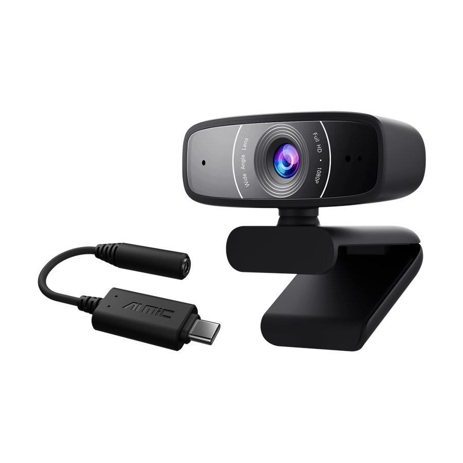Kit Asus Webcam C3 1080P + Adaptador Ia Noise Canceling Mic