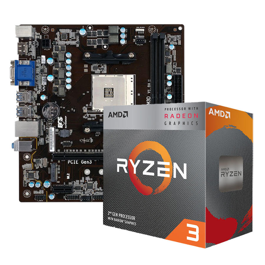 Kit De Procesador Ryzen 3 3200G + Tarjeta Madre Ecs A320Am4-M3D