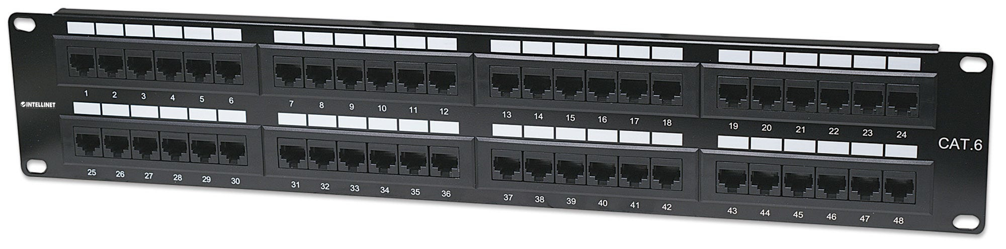 Panel Parcheo Intellinet Cat-6, 48 Ptos 2 Niv. Rack 560283