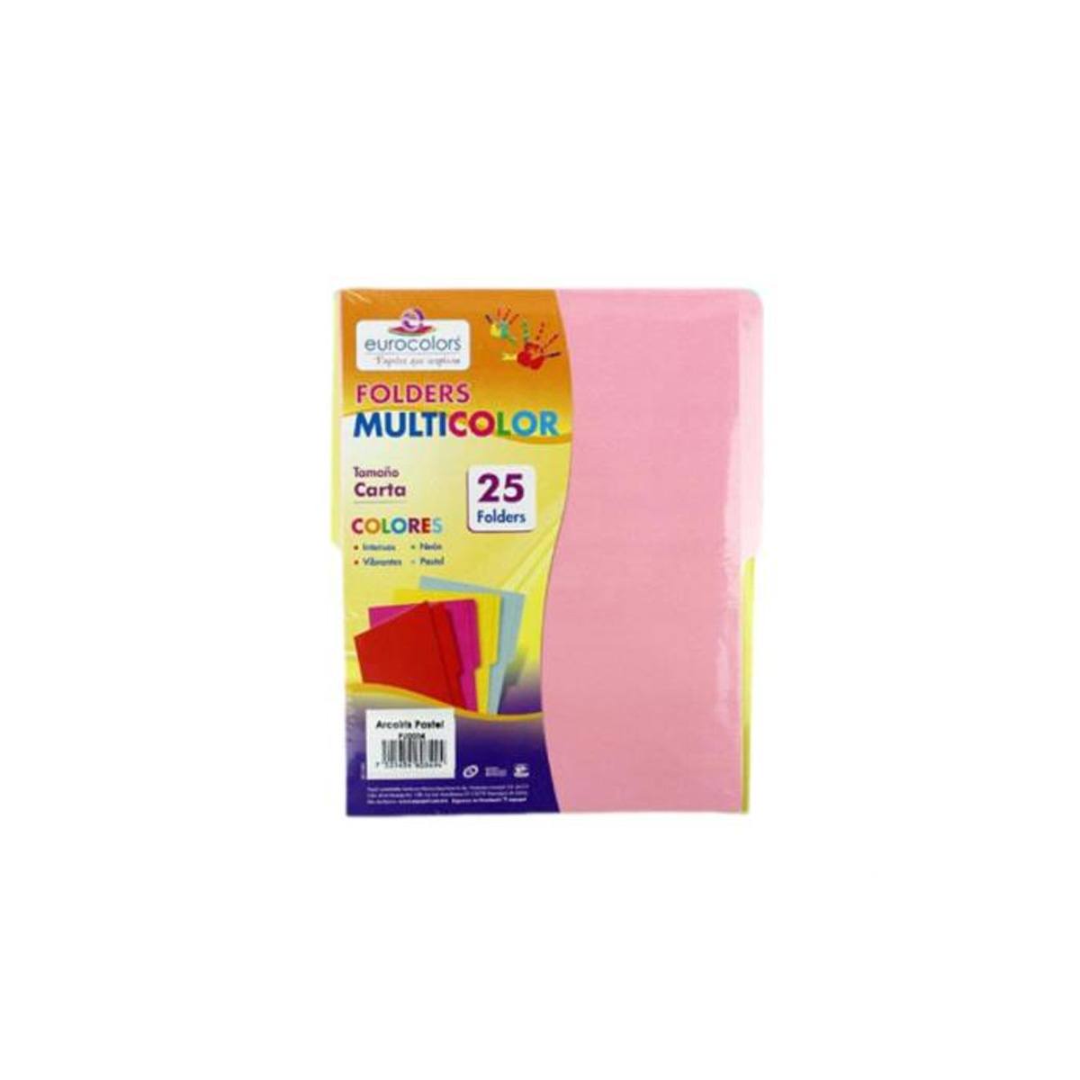 Folder Eurocolors Pu0004 Multicolor Arcoíris Pastel 25 Pzas