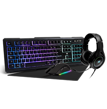 Kit Vorago Start The Game Kmh-501 Teclado Mouse Headset Tapete Rgb