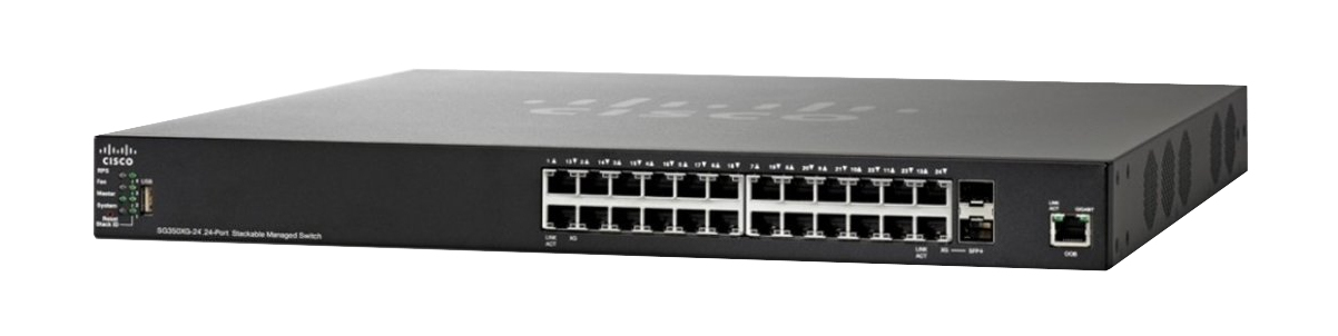 Switch Cisco Sg350X-24-K9-Na 24 Puertos Gigabit 4X10