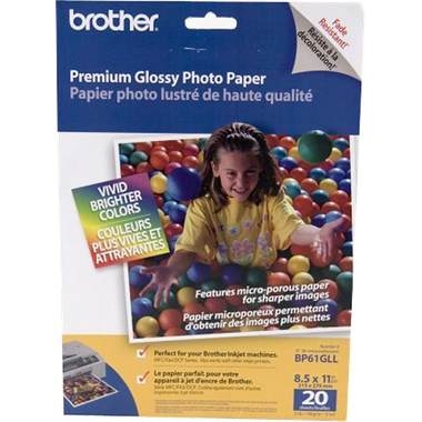 Papel Fotografico Brother Bp61Gll Satinado 20 Hojas 8.5" X 11"