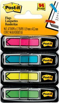 Mini Banderitas 3M "Flecha" 4 Colore Cart Indiv 24 C/U .99X4.3 Cj 6Paq