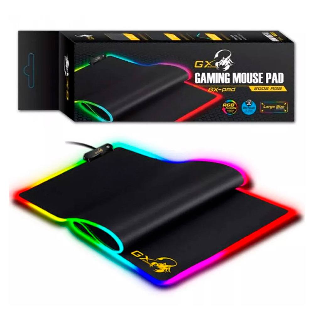 Mousepad Gamer Genius Gx-Pad 800S Iluminacion Rgb Ultra Suave 800X300Mm Usb 2.0 31250003400