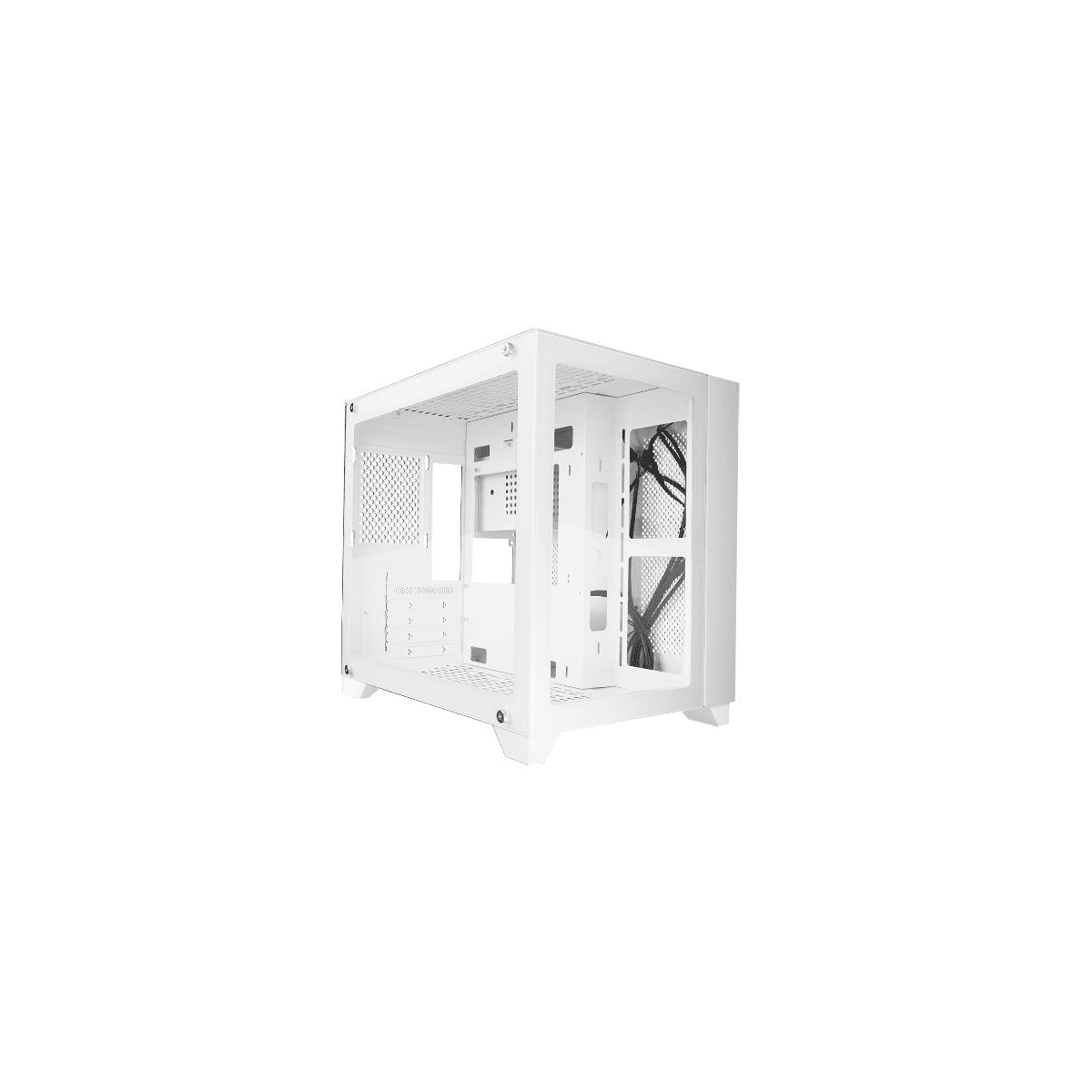 Gabinete Game Factor Csg570-Wh Micro-Atx 2X Paneles De Cristal Templado Hasta 9X Ventiladores Blanco