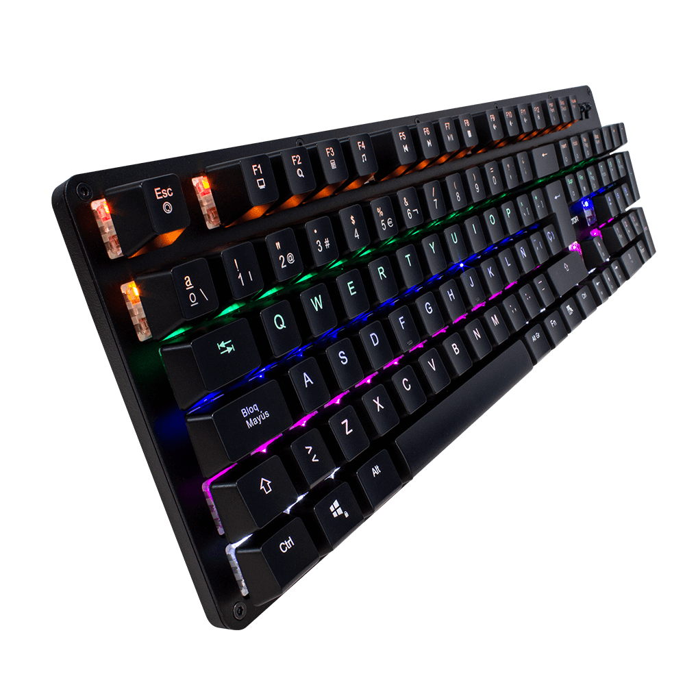 Teclado Gamer Game Factor Kbg400-B Mecacnico Multicolor Switch Rojo