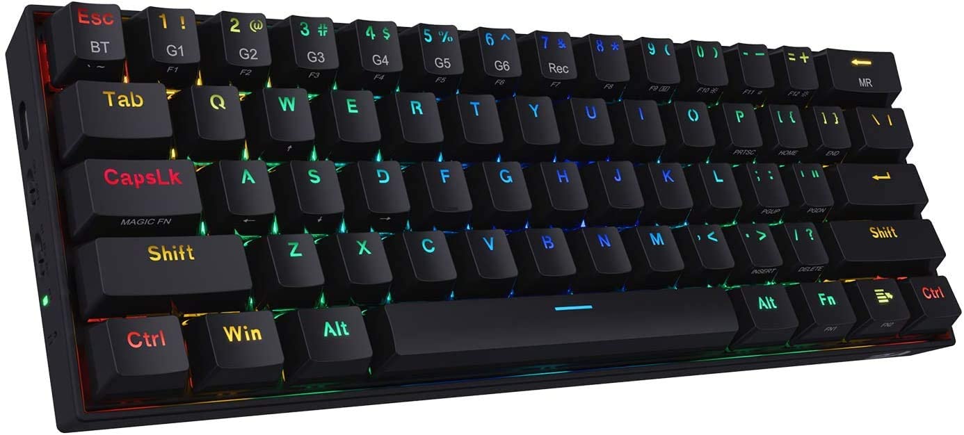 Teclado Mecanico Gamer Redragon Dragonborn K630 60% Negro Switch Blue