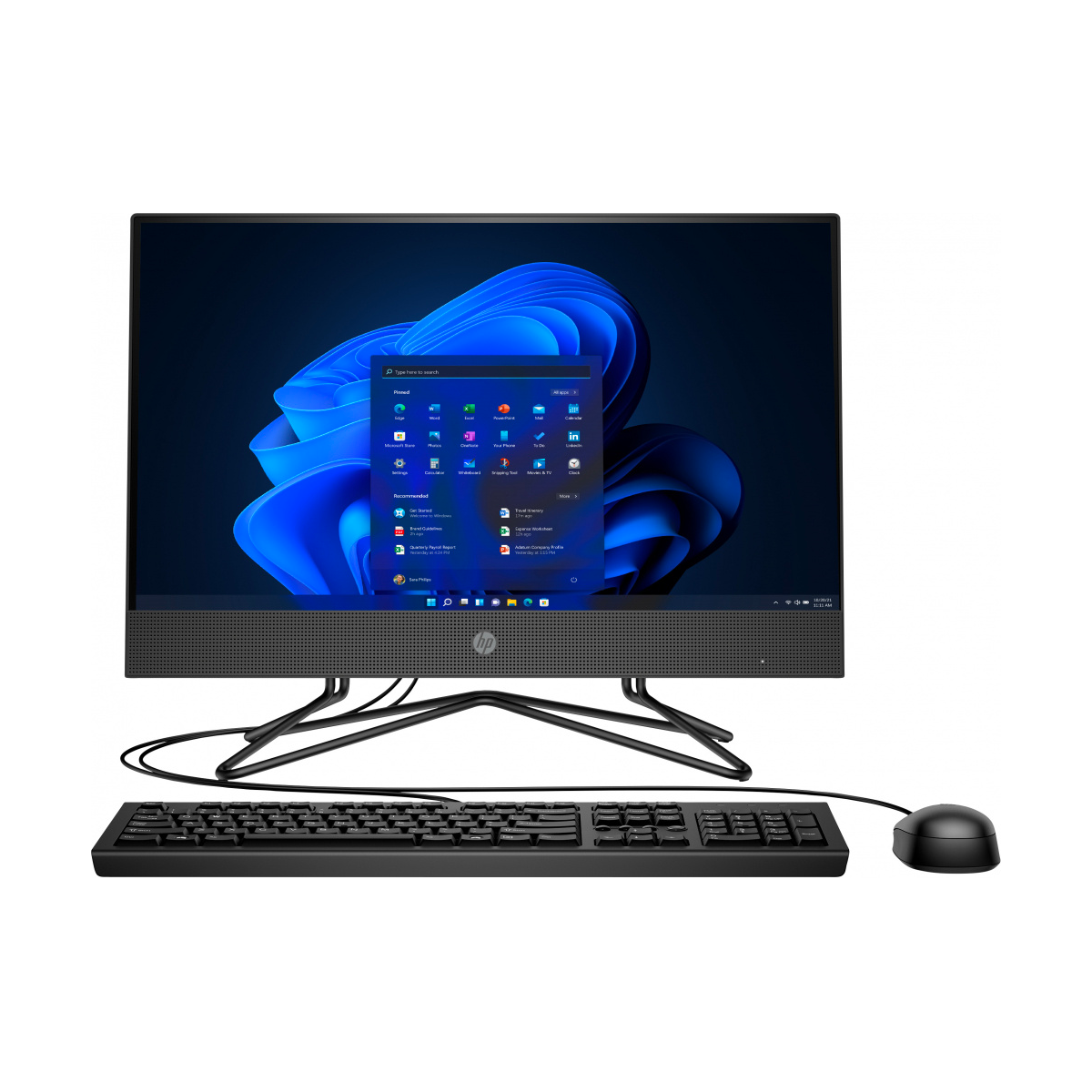 Computadora All In One Hp 205 G4 21.5" Amd Ryzen 3 8Gb 256Gb Ssd Windows 11 Home Negro 7F5K0Lt#Abm