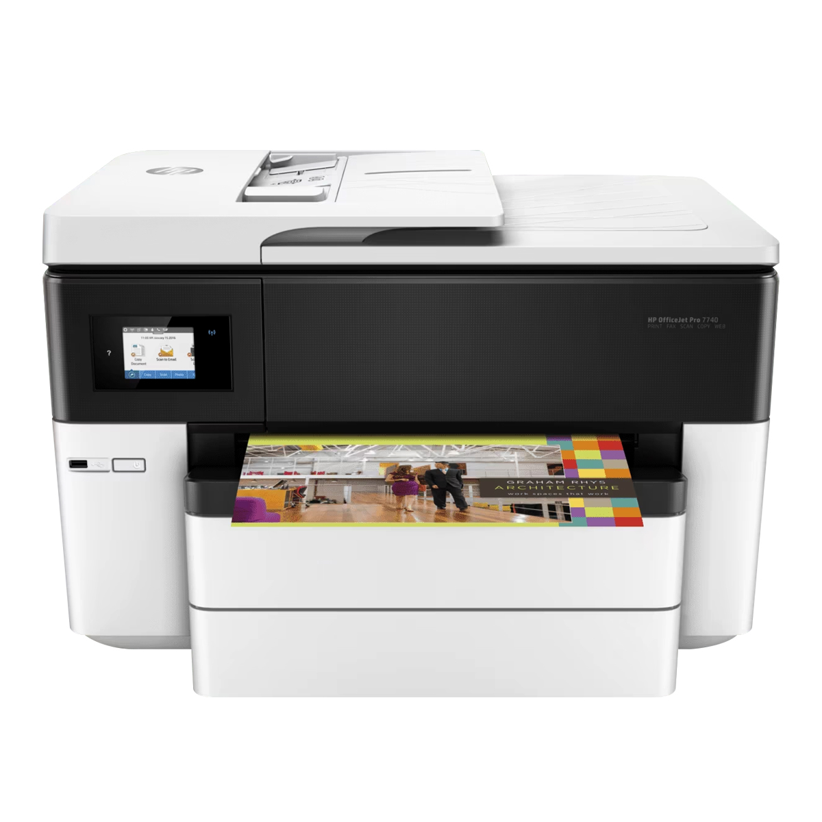 Impresora Multifuncional Hp Officejet Pro 7740 A Color Inyeccion De Tinta Blanco G5J38A#Aky