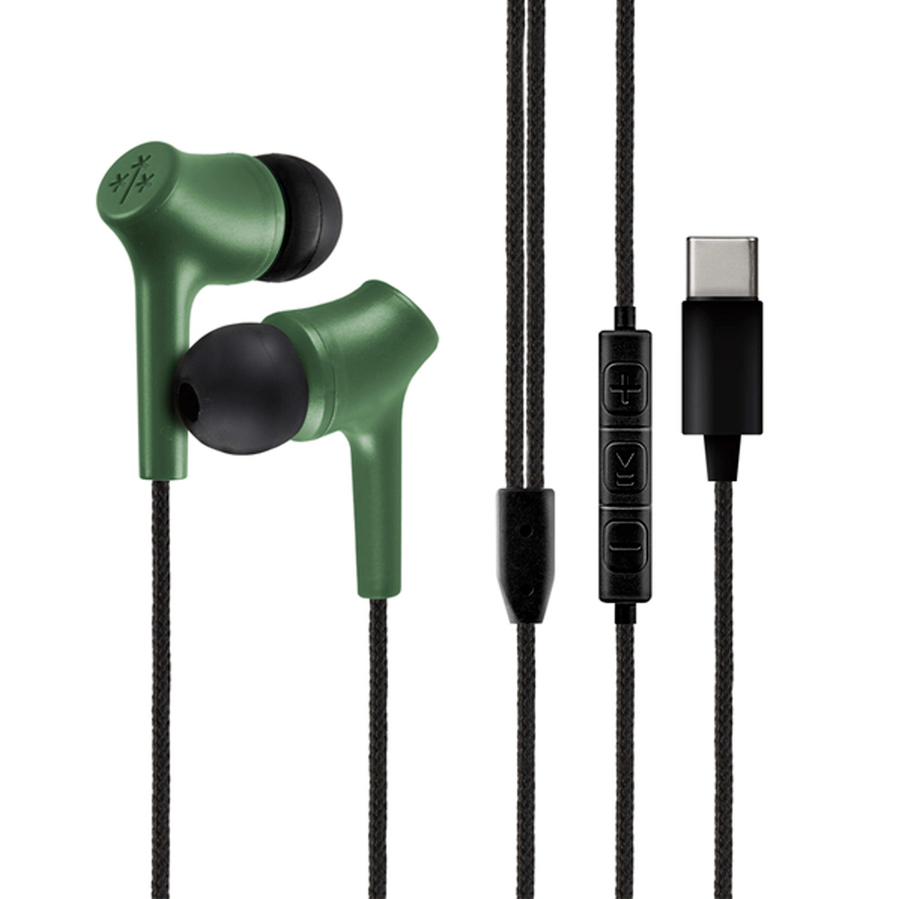 Audífonos Con Micrófono Hune At-Acc-Au-070 Usb-C Verde