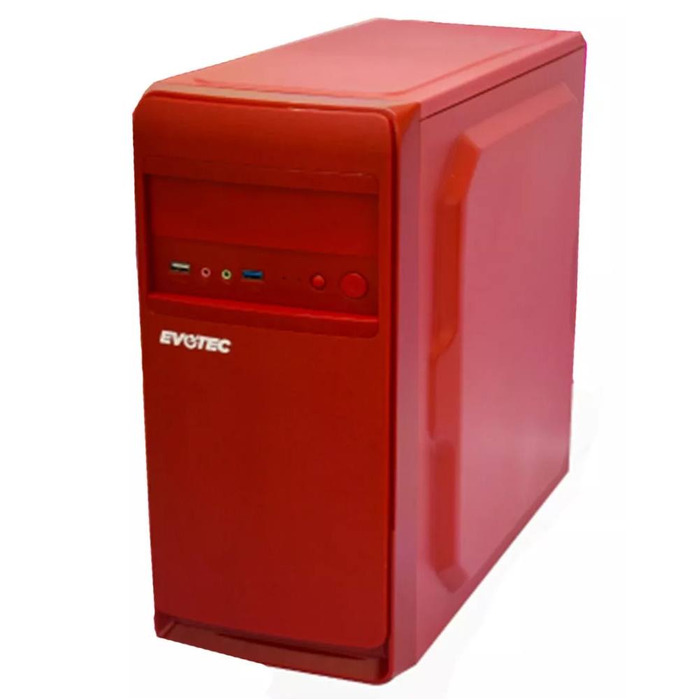 Gabinete Evotec 3002C Mini Torre Fuente 600W Micro-Atx Rojo