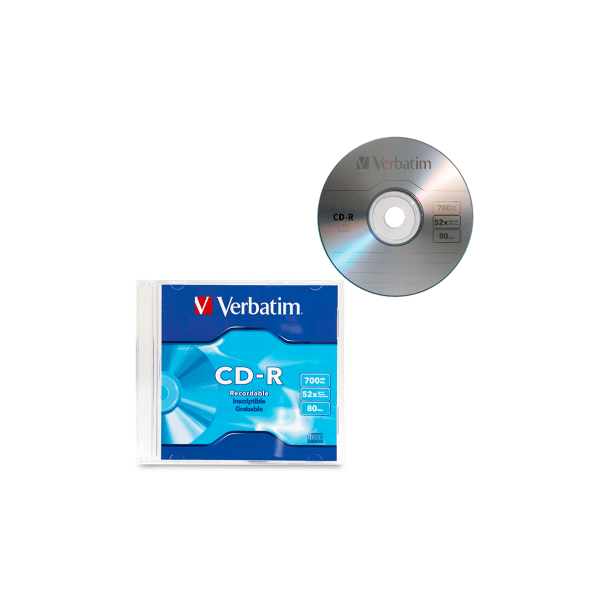 Disco Compacto Verbatim Cdr 52X 700Mb 80Min Caja Delgada Vb94776