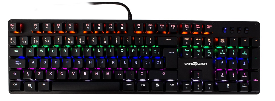 Teclado Mecanico Game Factor Kbg400 Rgb Switch Blue Usb Negro