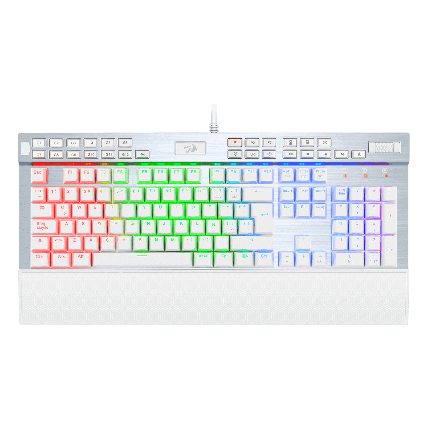 Teclado Gamer Mecanico Redragon K550 Yama Switch Purple Blanco Rgb Esp