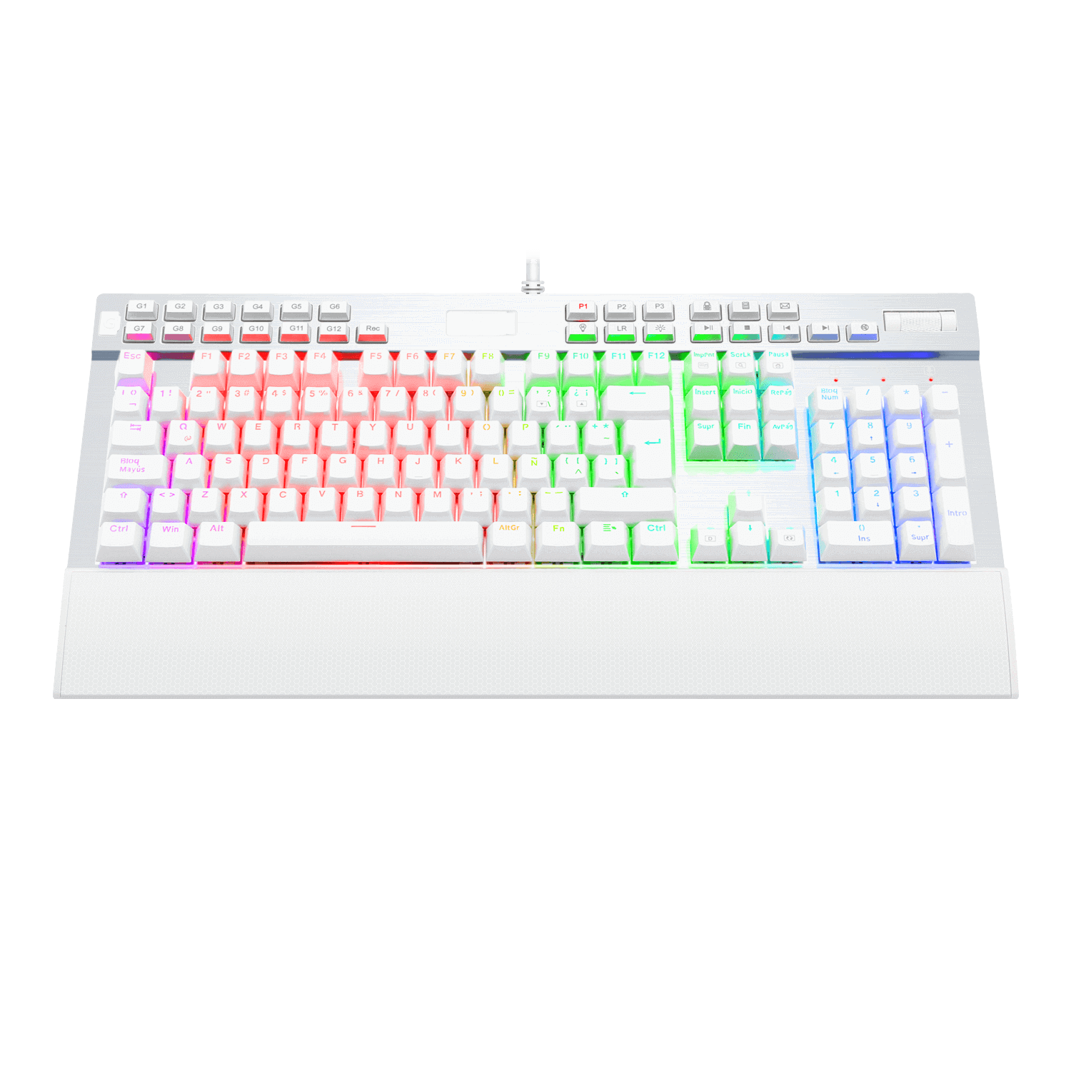Teclado Gamer Mecanico Redragon K550 Yama Switch Purple Blanco Rgb Esp